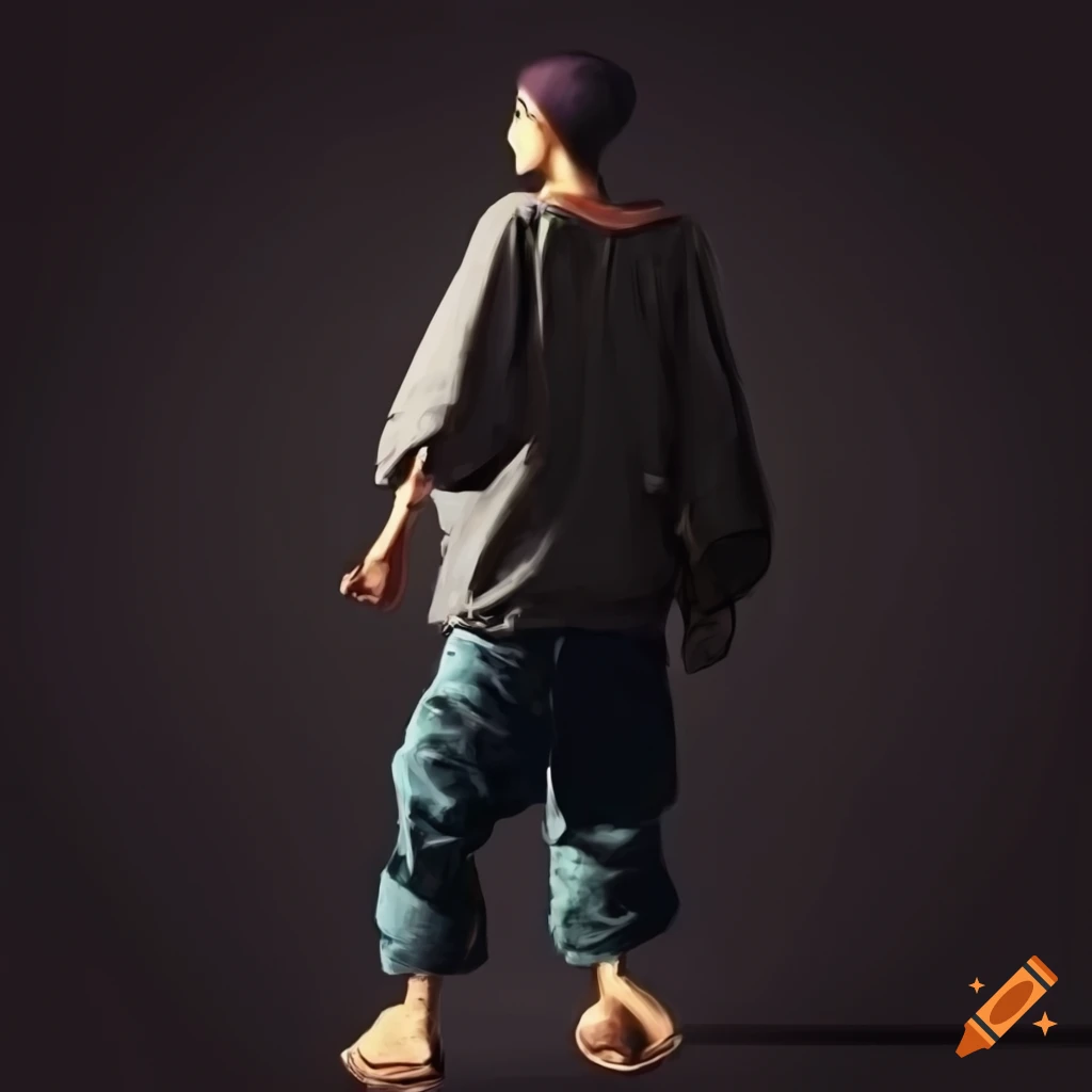 Person wearing baggy clothes on Craiyon