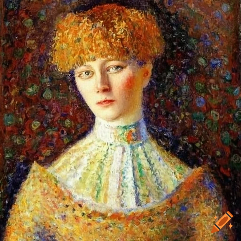 Polish woman in the style of Seurat