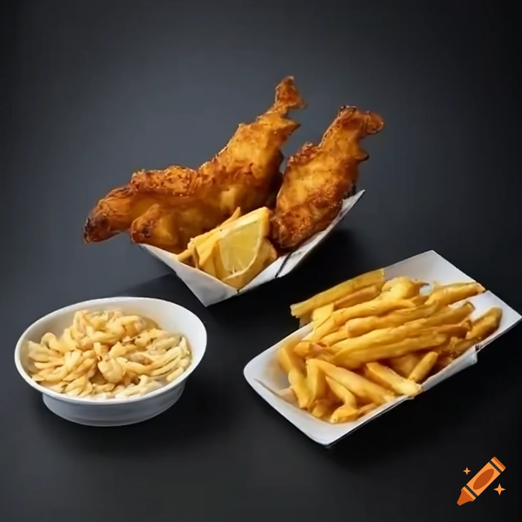 Commercial tuna fish n chips on Craiyon