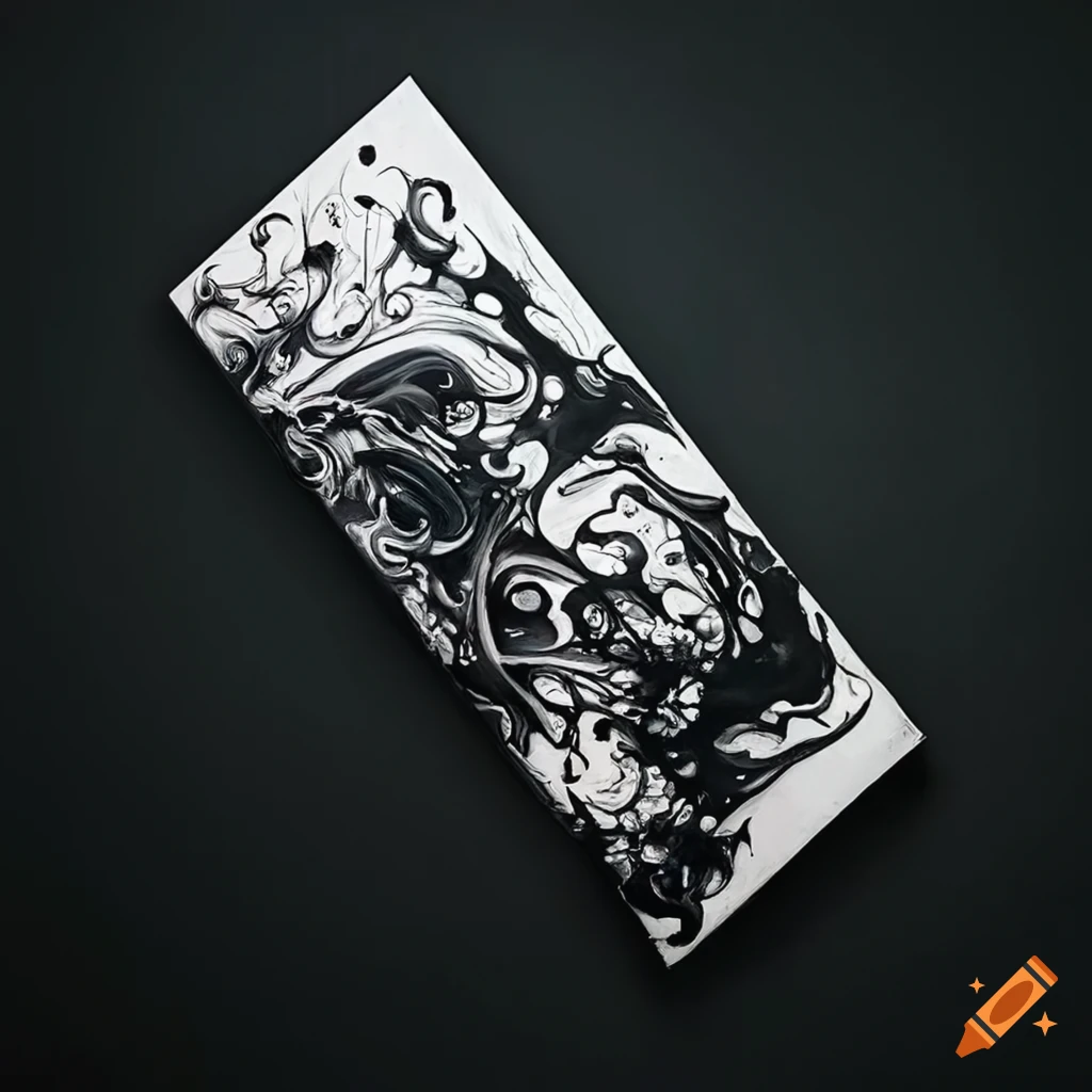Abstract black and white oil spill tattoo sleeve on canvas on Craiyon