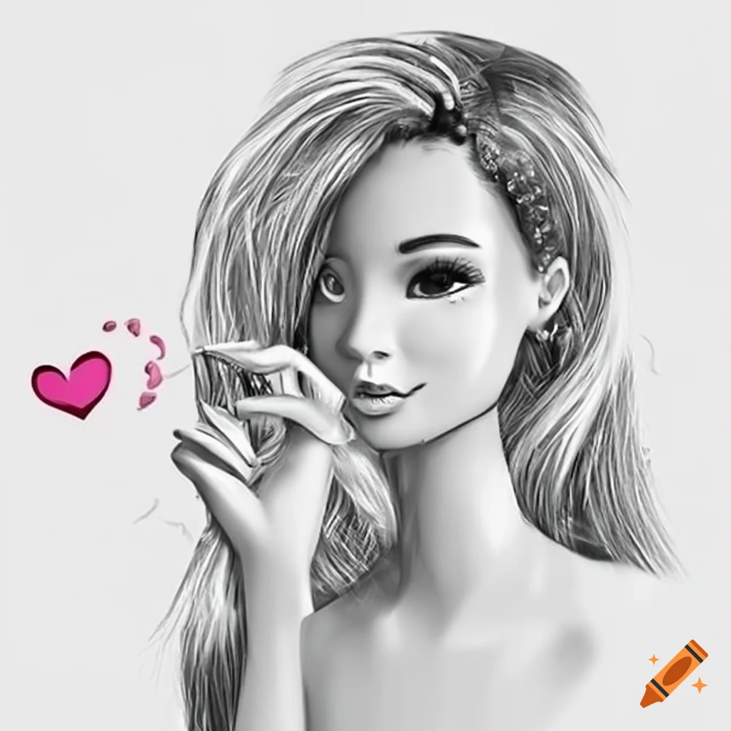 Valentine's themed Barbie style 'I love you' text