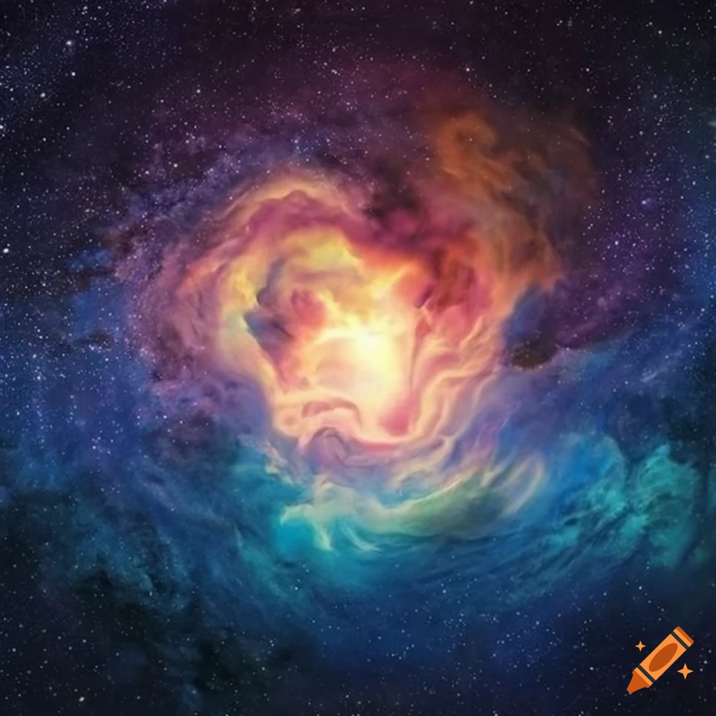 Infinity symbol hidden in starry night clouds, Van Gogh style