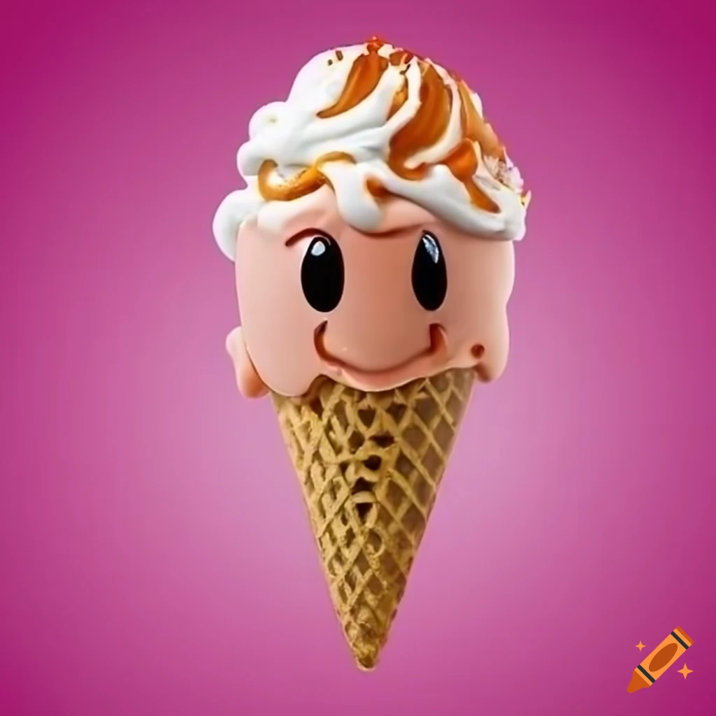 Ice cream mascot ordering at an ice cream parlor on Craiyon