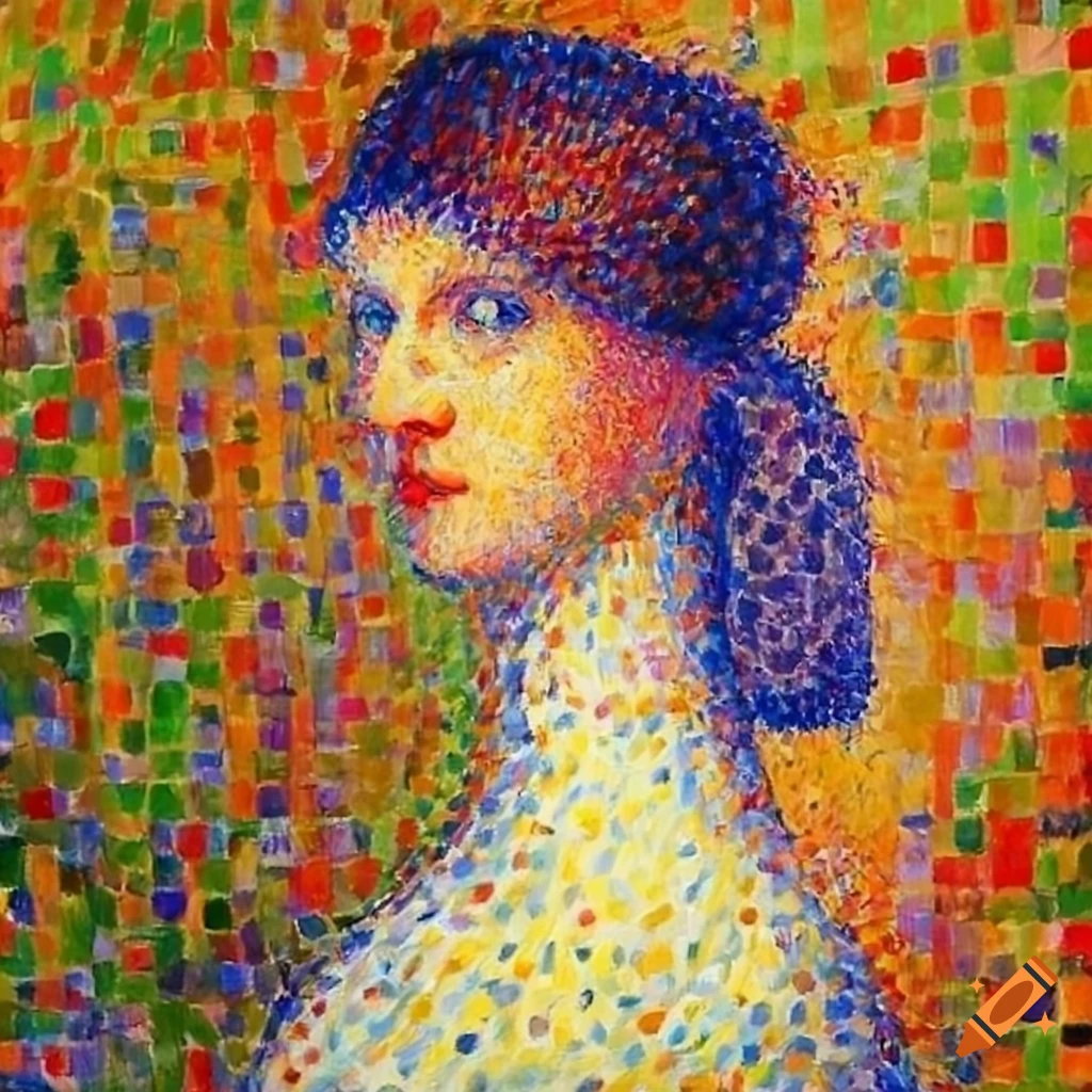 Polish woman in the style of Seurat