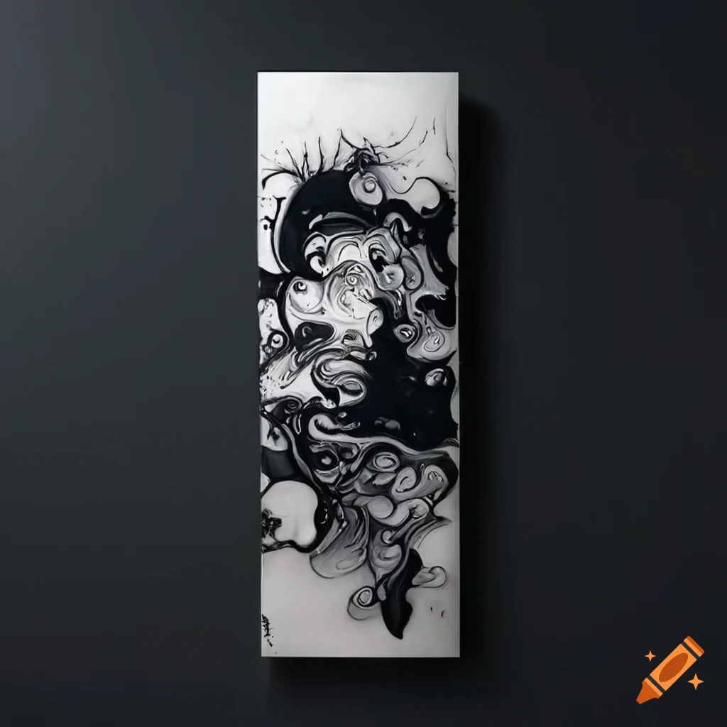 Abstract black and white oil spill tattoo sleeve on canvas on Craiyon