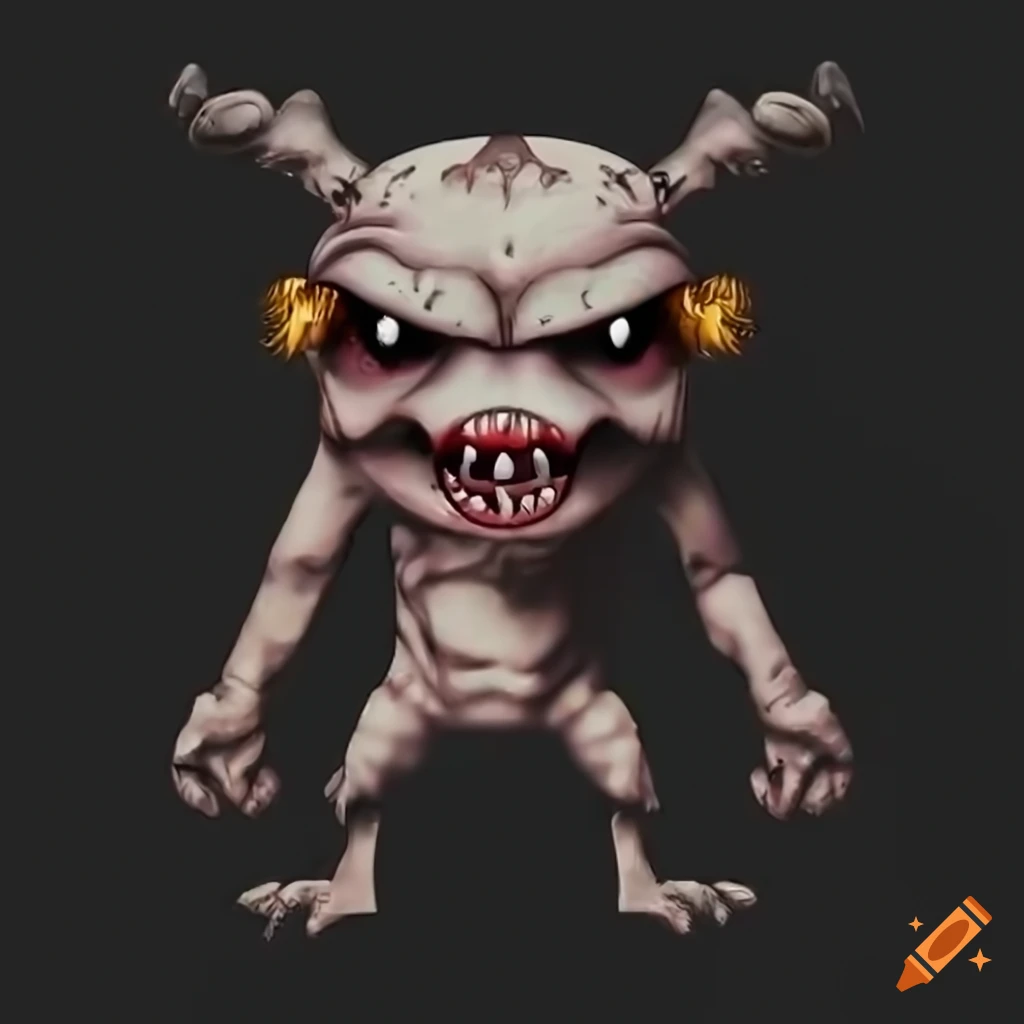 Funny avatar of an angry creature with a gun for online game