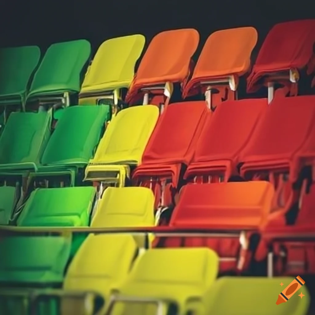 Tricolor yellow, green, red flag in a stadium on Craiyon