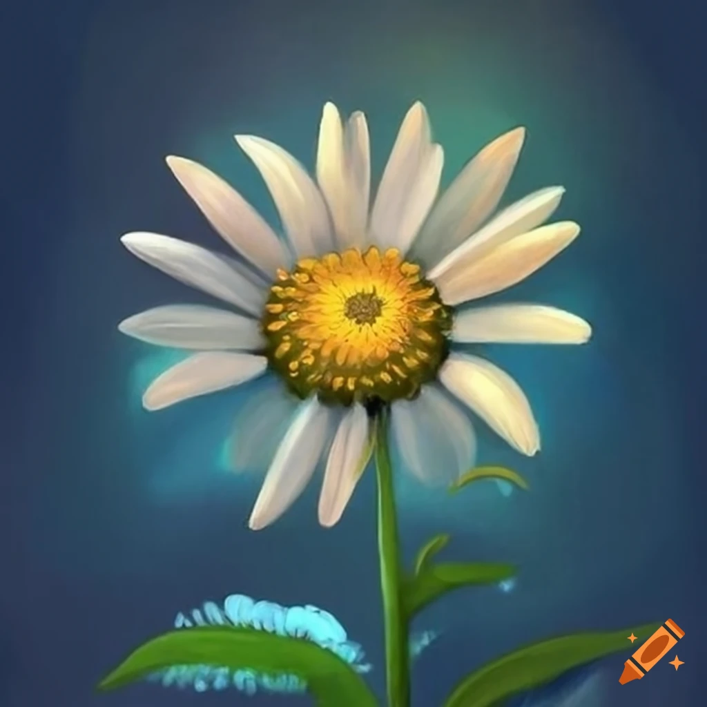 Daisy at night with moonlight on Craiyon