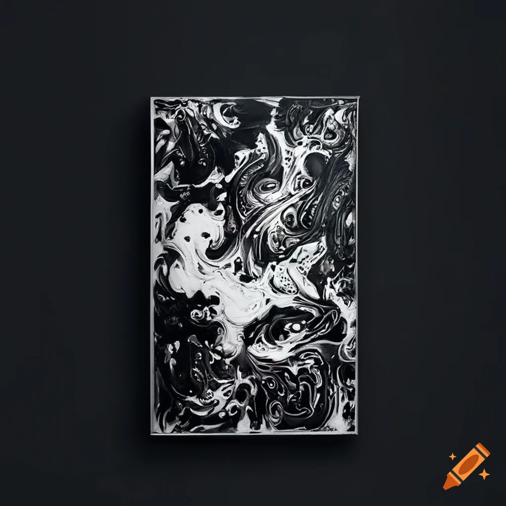Abstract black and white oil spill tattoo sleeve on canvas on Craiyon