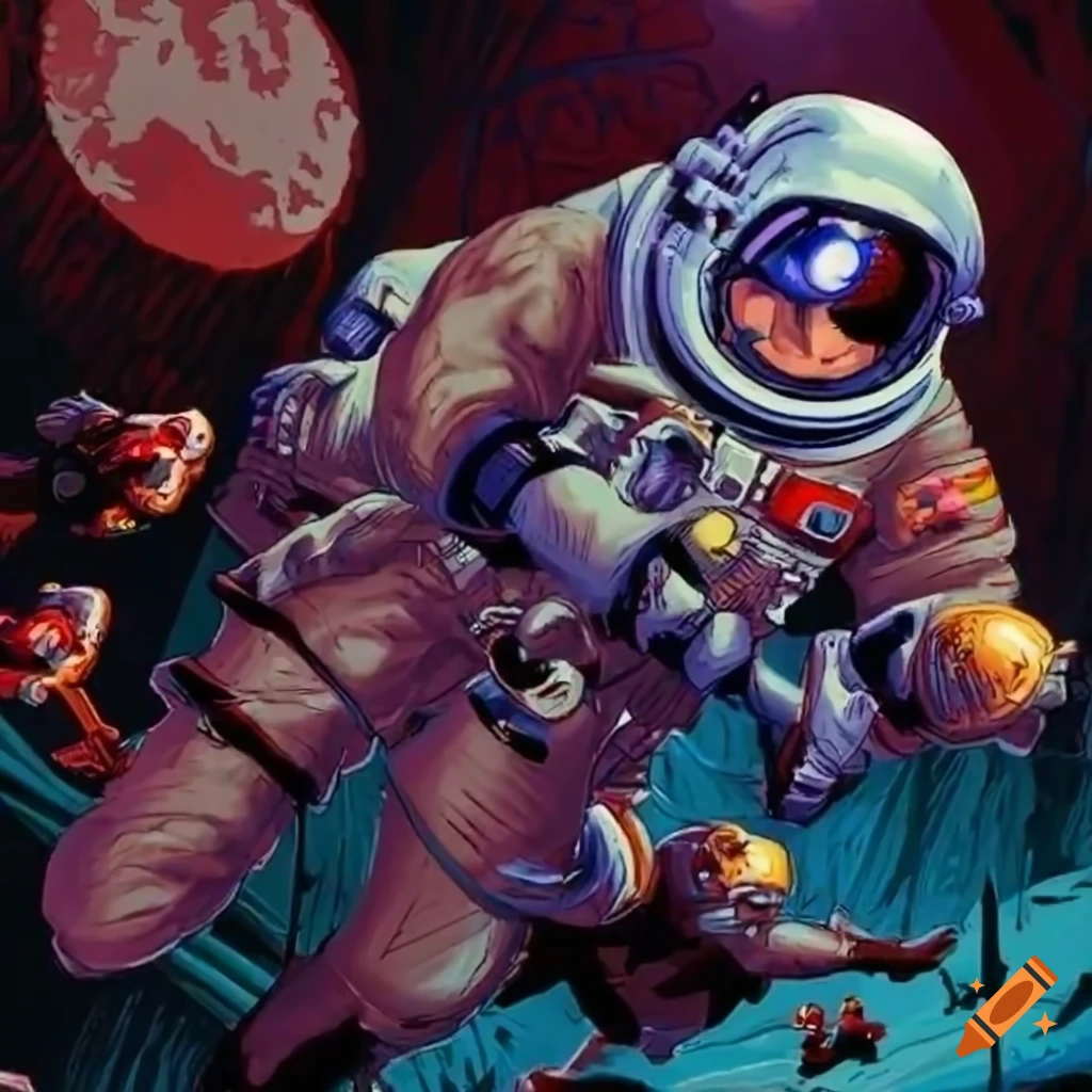 Astronaut Soldiers 1980's NES style retro Nintendo game battling in ...