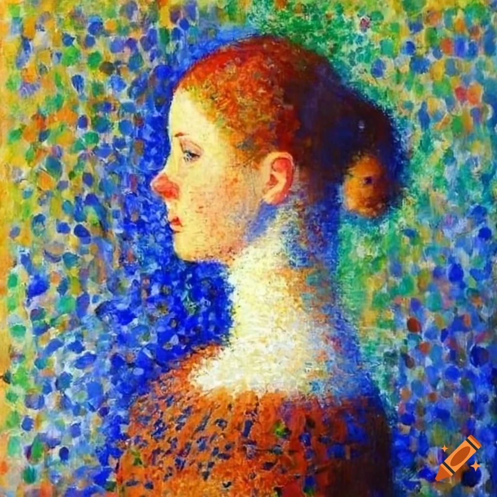 Polish woman in the style of Seurat