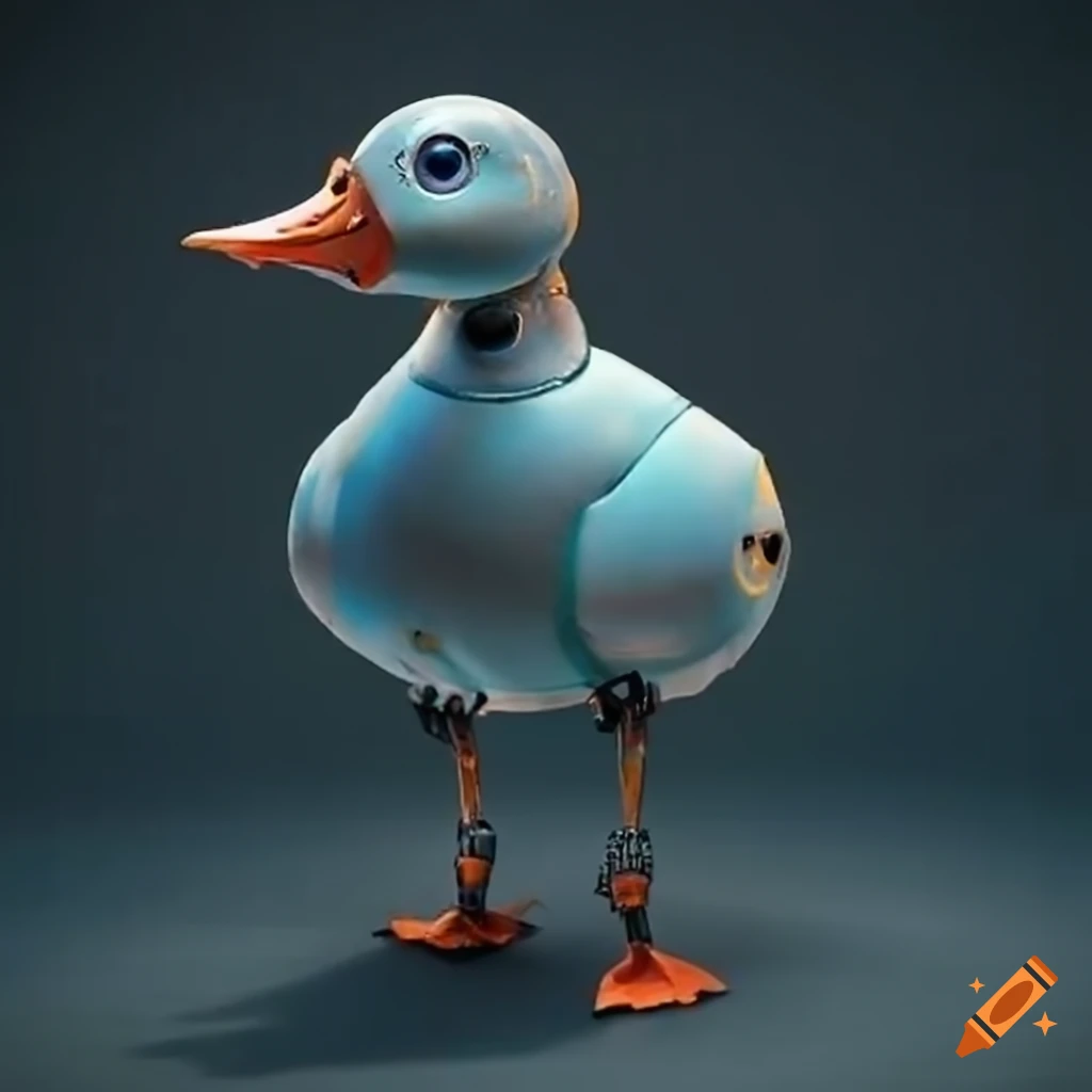 Robot duck designed to behave like a real duck on Craiyon
