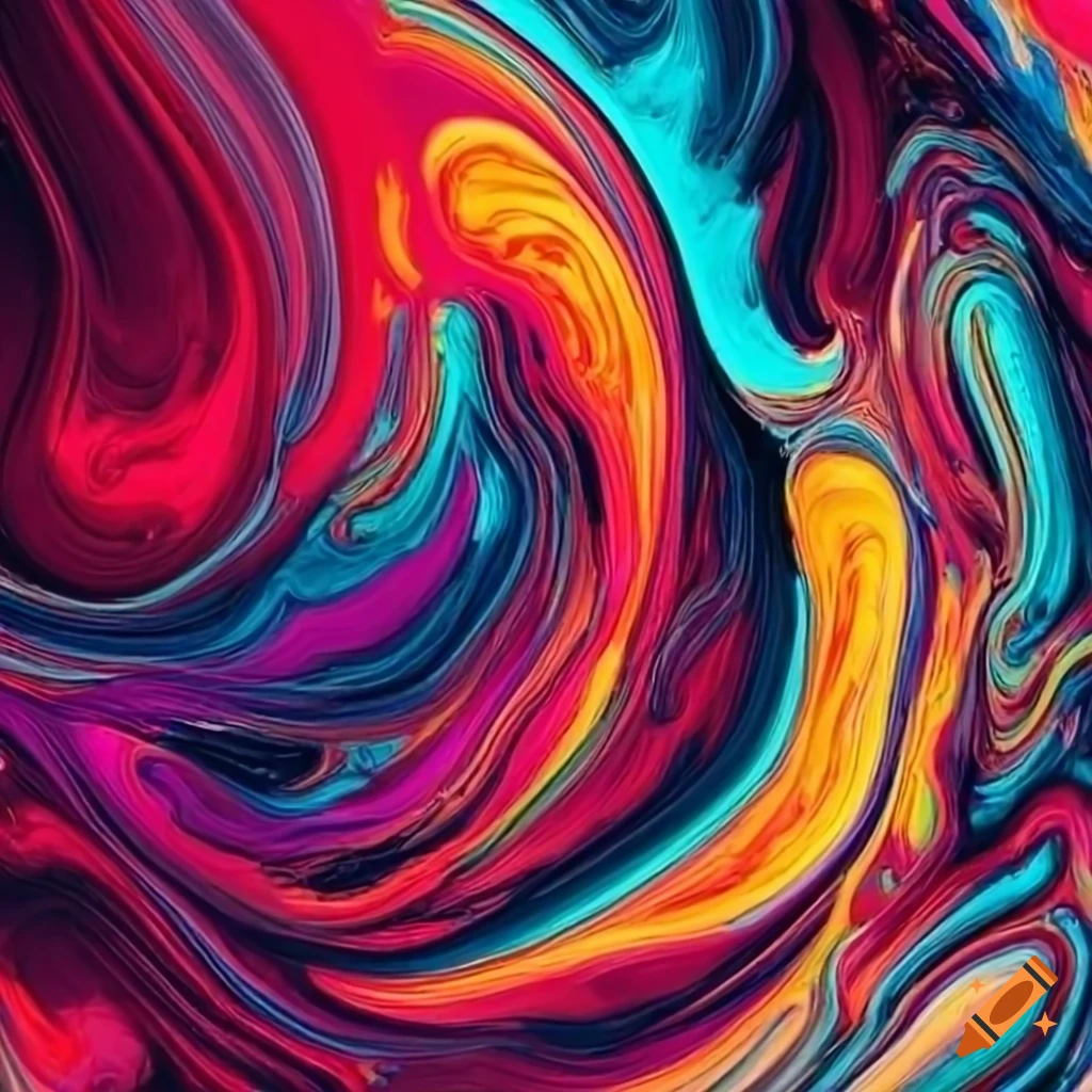 Abstract brushstrokes with bold vivid colors in high definition 8k ...