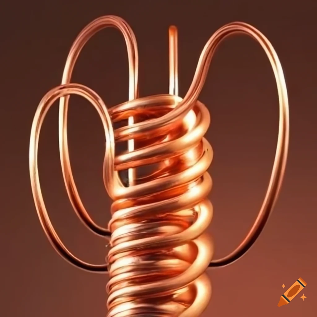 Copper tube coil on fire on Craiyon