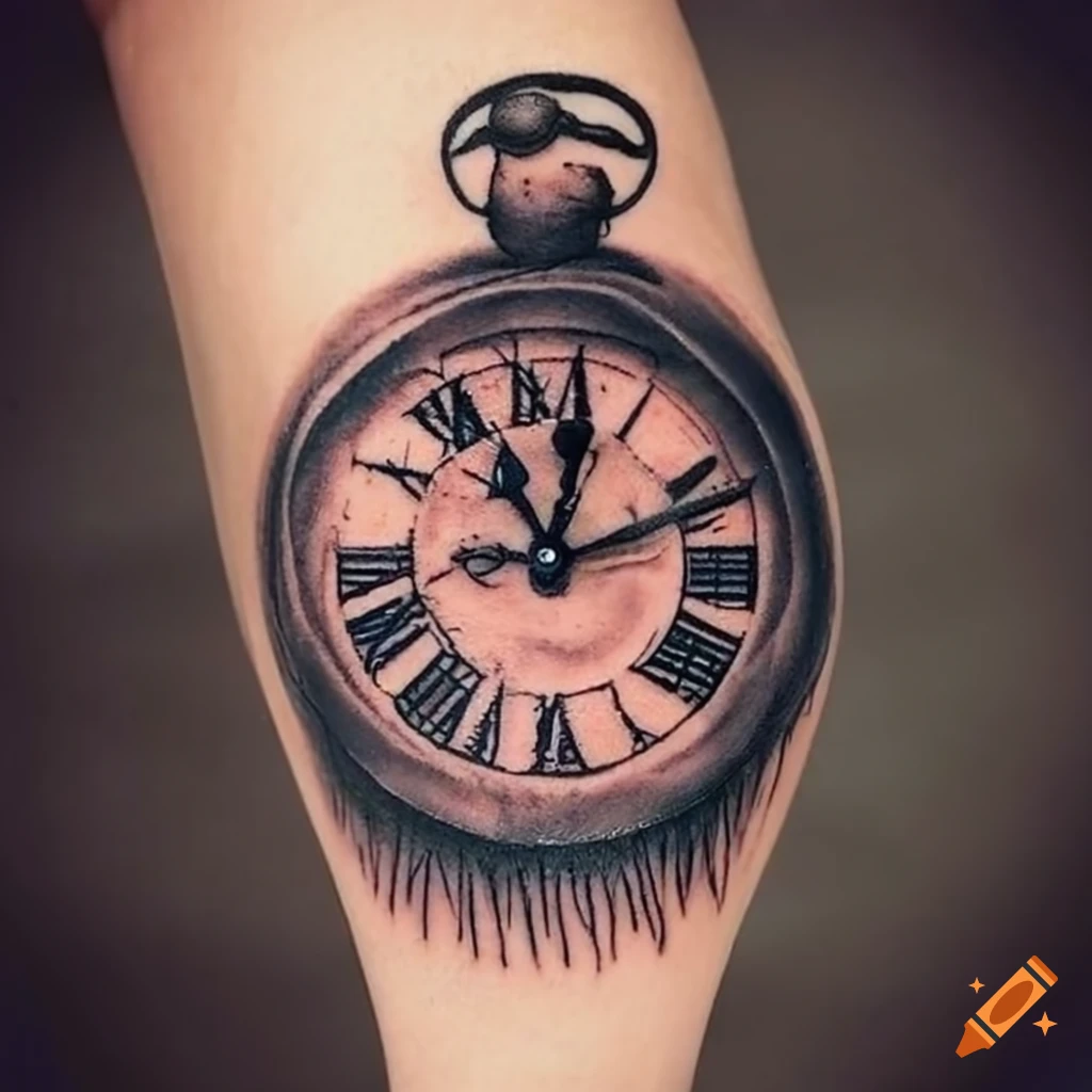 clock-tattoo-on-wrist-on-craiyon