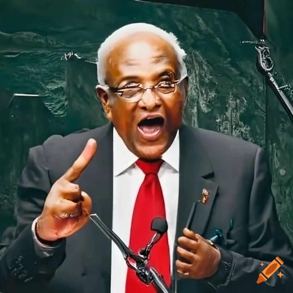 President shouting through a megaphone on Craiyon