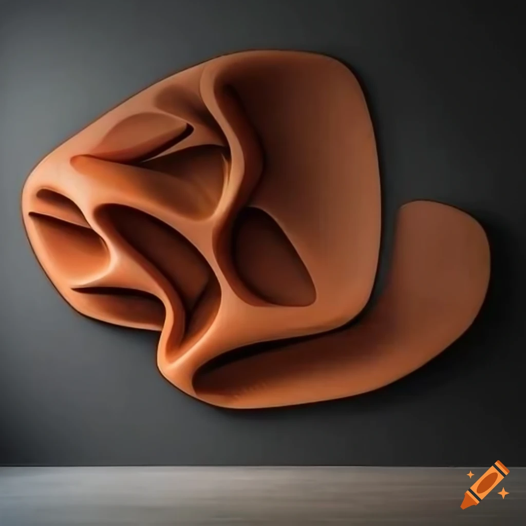 Organic wall art installation by zaha hadid and nacho carbonell on Craiyon