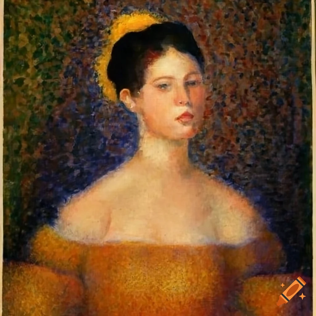 Polish woman artwork in the style of seurat on craiyon