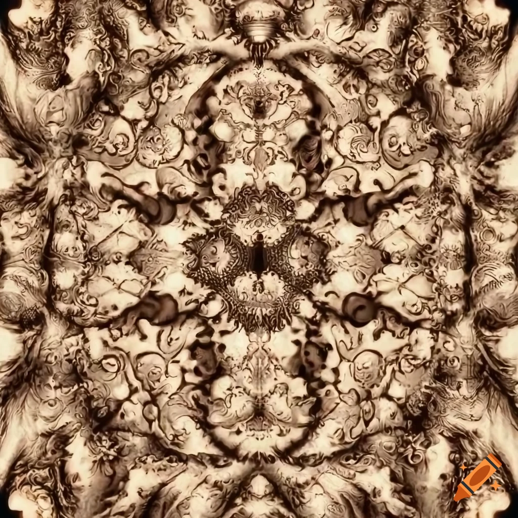 Sepia intricate patterns with symmetry