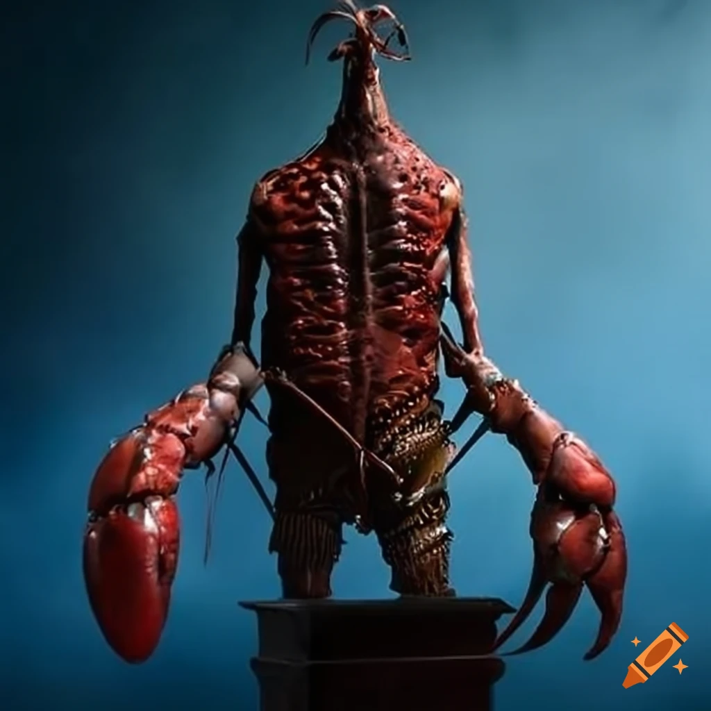 Lobster man sideshow person on Craiyon