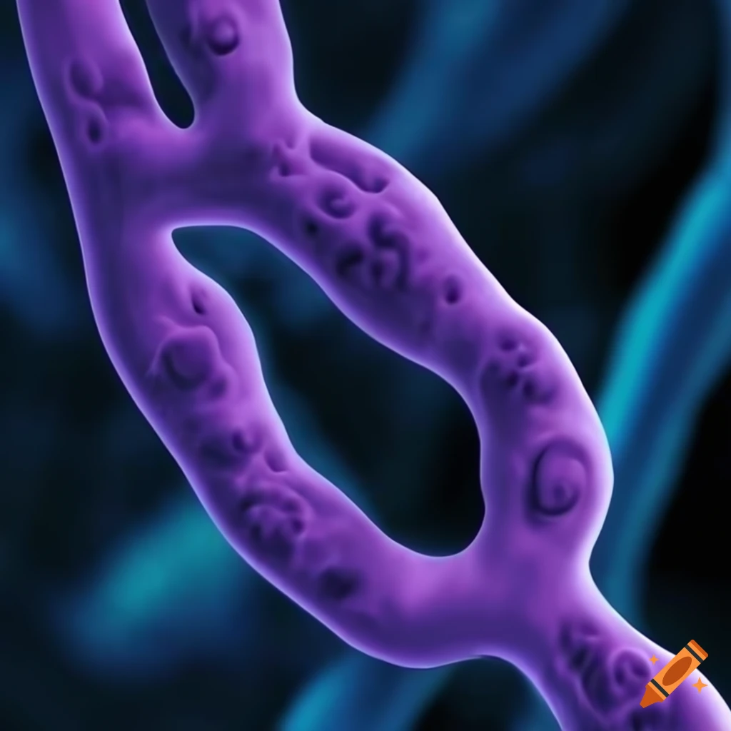 Magnified view of a single chromosome during meiosis