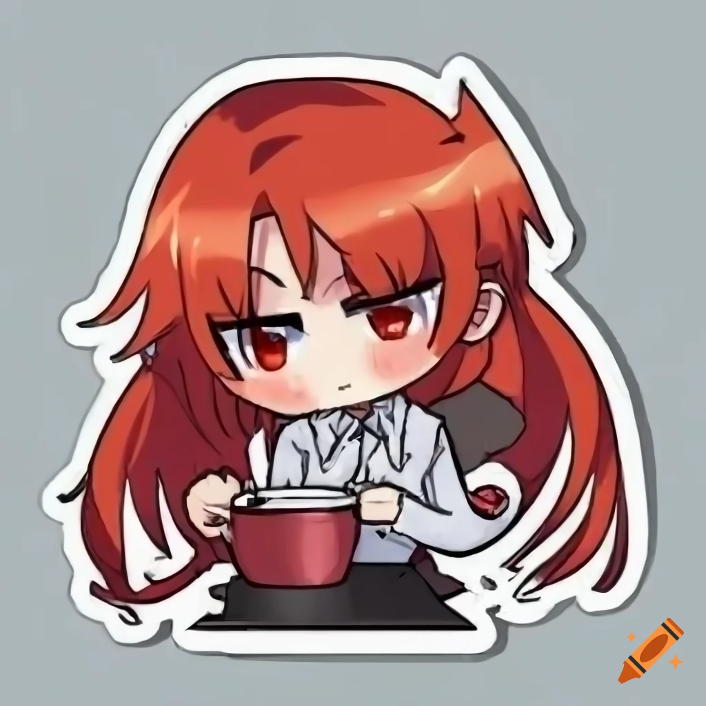 Cute anime boy drinking tea on Craiyon