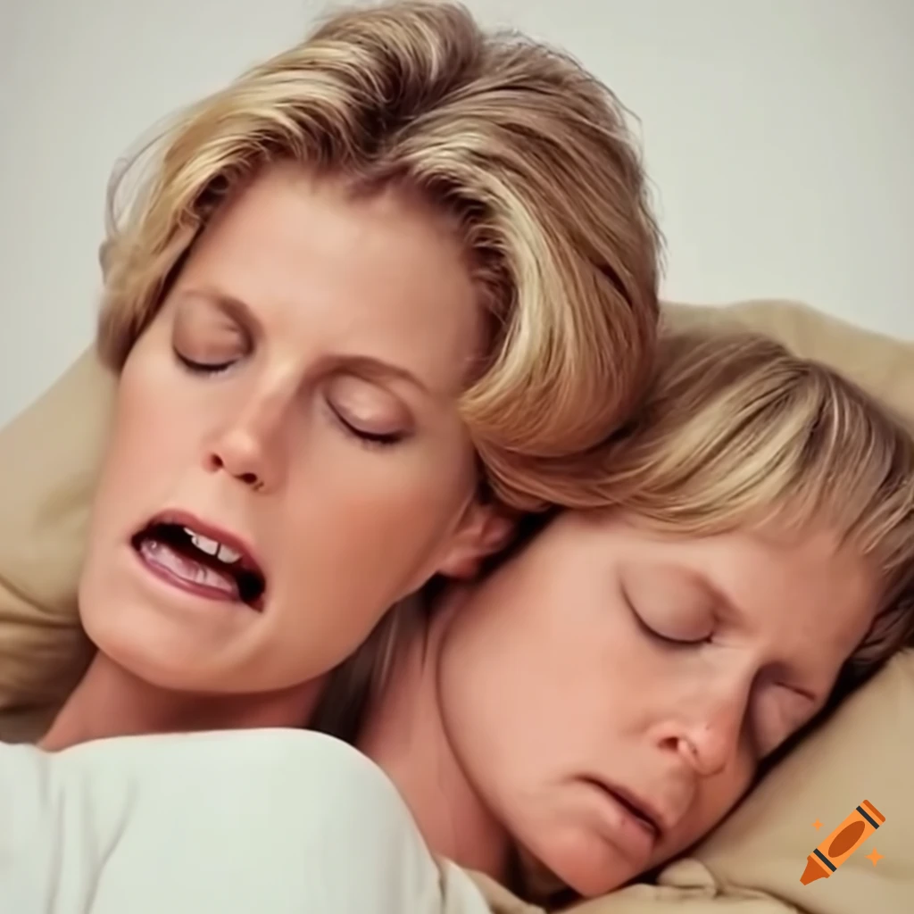 Meredith baxter with crossed arms sleeping under a blanket on Craiyon