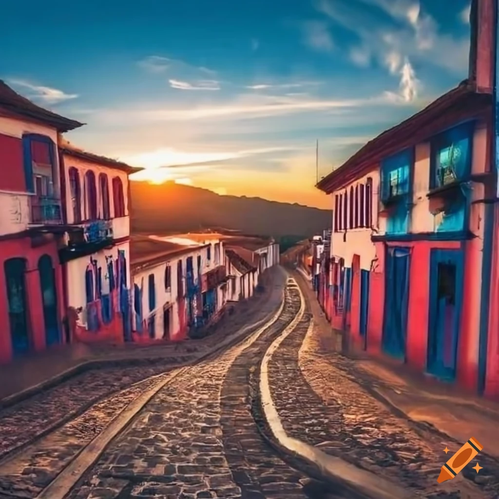 Winding path through Diamantina city, Brazil