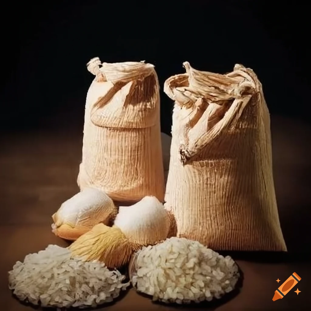 Rice bags at a harbor