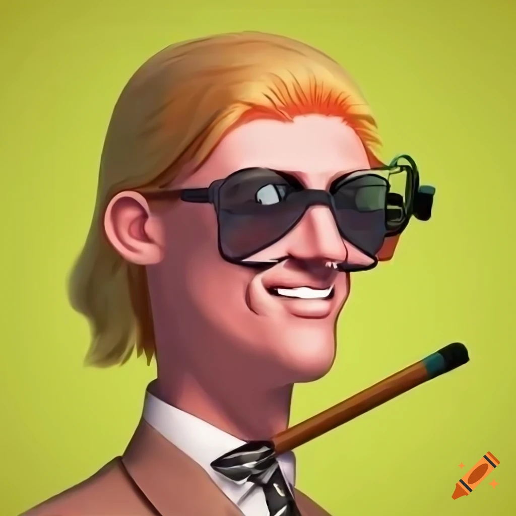 Cartoon chad meme with sunglasses and a hammer on Craiyon