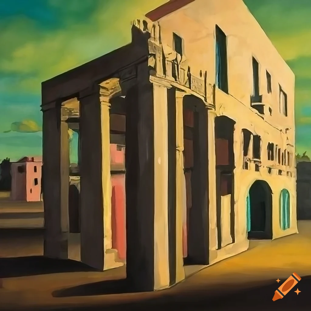 stone-greek-theater-with-a-havana-background-in-giorgio-di-chirico