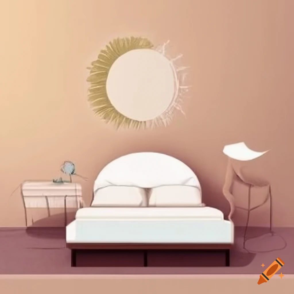 Chambre d'hôtel avec 2 lits style bobo chic couleur beige et bois