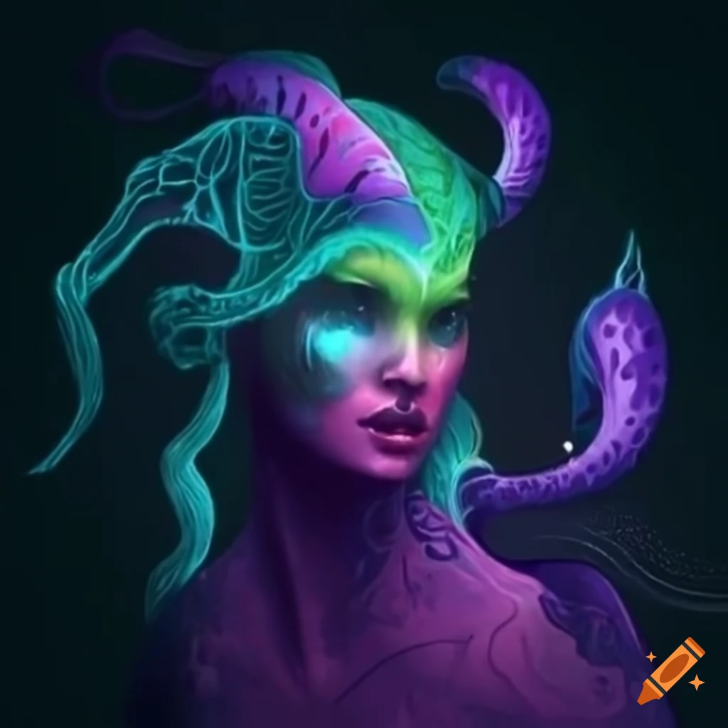 Ethereal magical creature with human-like features and scales