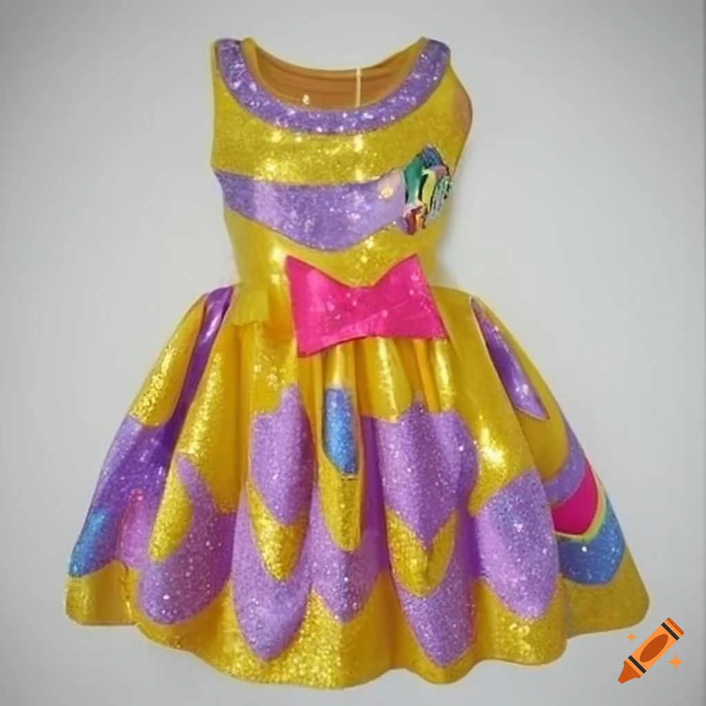 Yellow sparkle dress on Craiyon