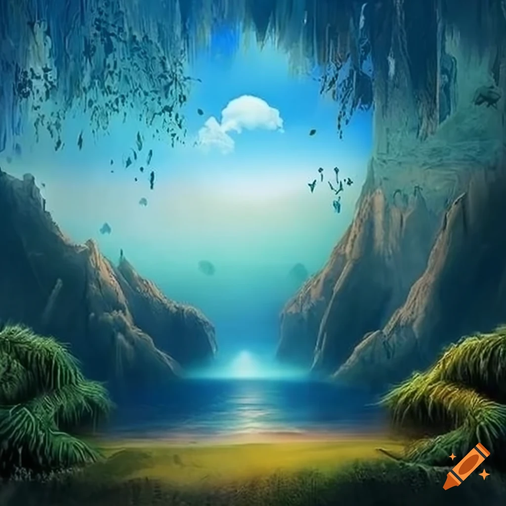 Breathtaking paradise heaven fantasy landscape