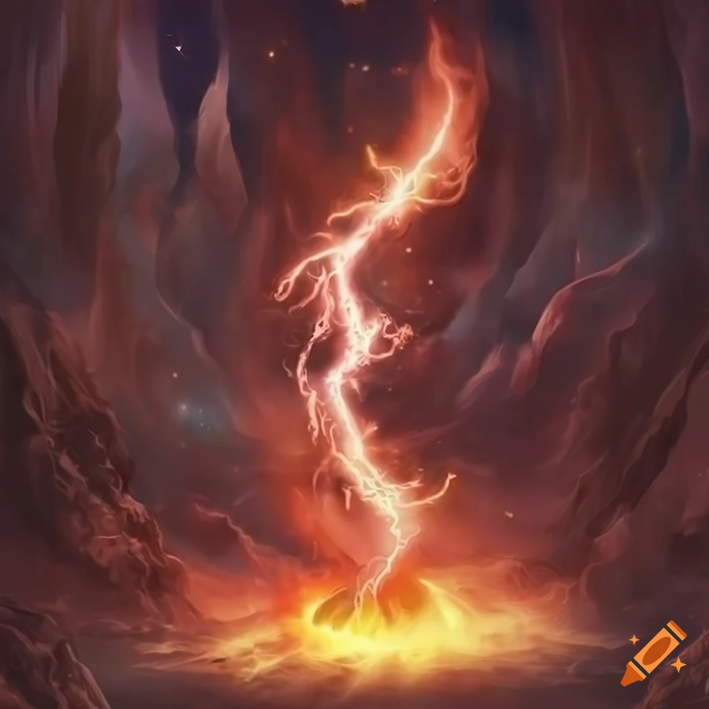 Lightning fireball with explosive impact in a fantasy rpg setting on