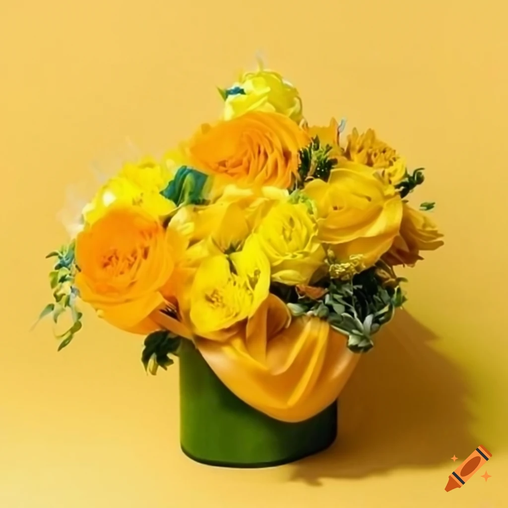 Freshly picked big yellow birthday flowers from a nearby farm on Craiyon