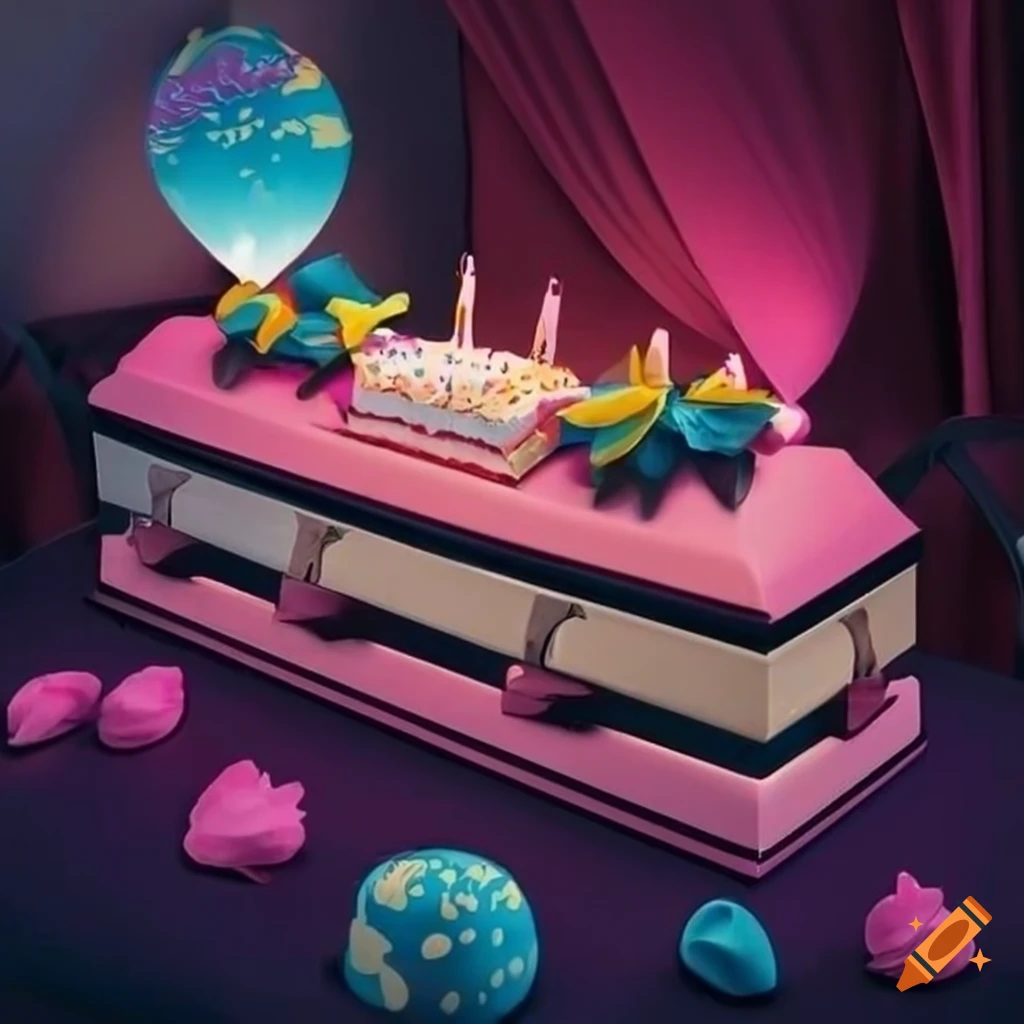 Birthday themed coffin
