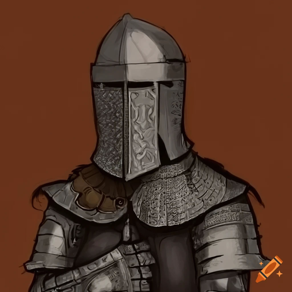 Armorclad knight meditating on Craiyon