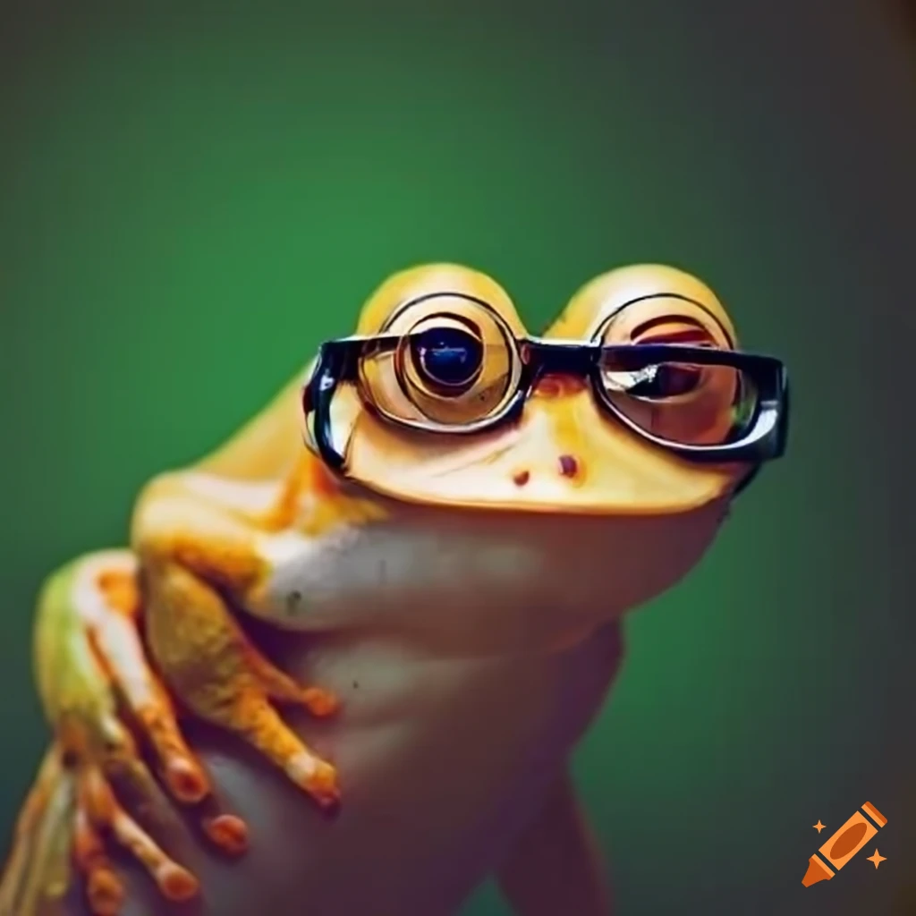 Frog Coding Meme Frog in glasses writing code on Craiyon
