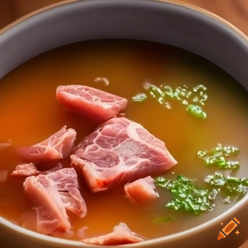 Closeup of meat broth on Craiyon