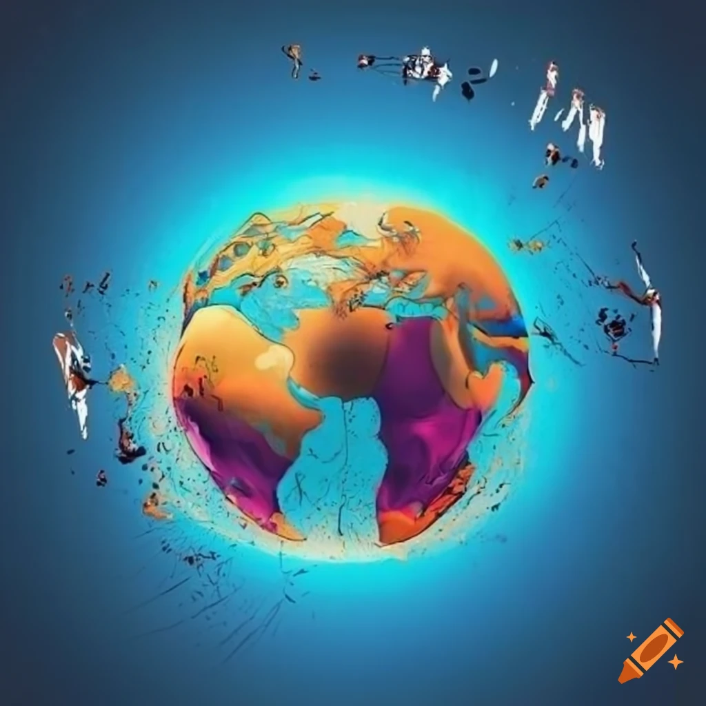 Poster for an international forum on Migratory Dialogues: the Creation of Nations across Horizons to show the enrichment of exchanges and the blending of cultures
