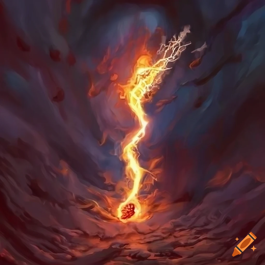 Lightning fireball with explosive impact in a fantasy rpg setting on