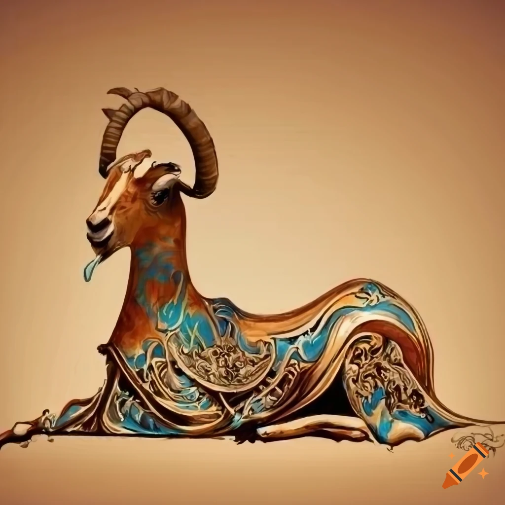 Middle Eastern goat in art nouveau style