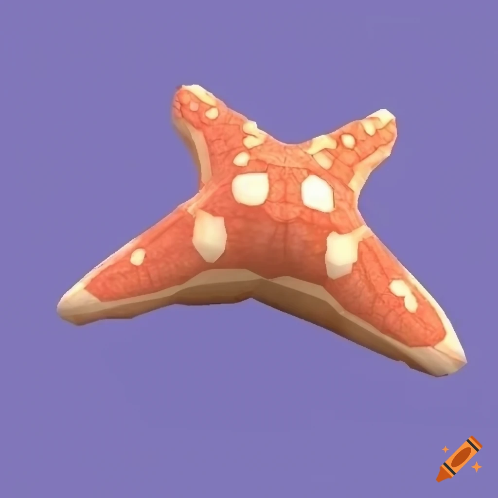 Polygonal 3D starfish in PS1 style