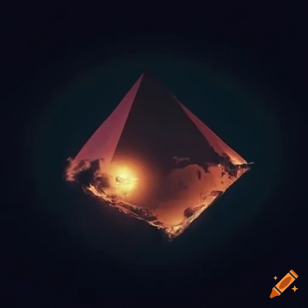 Pyramids floating in outer space