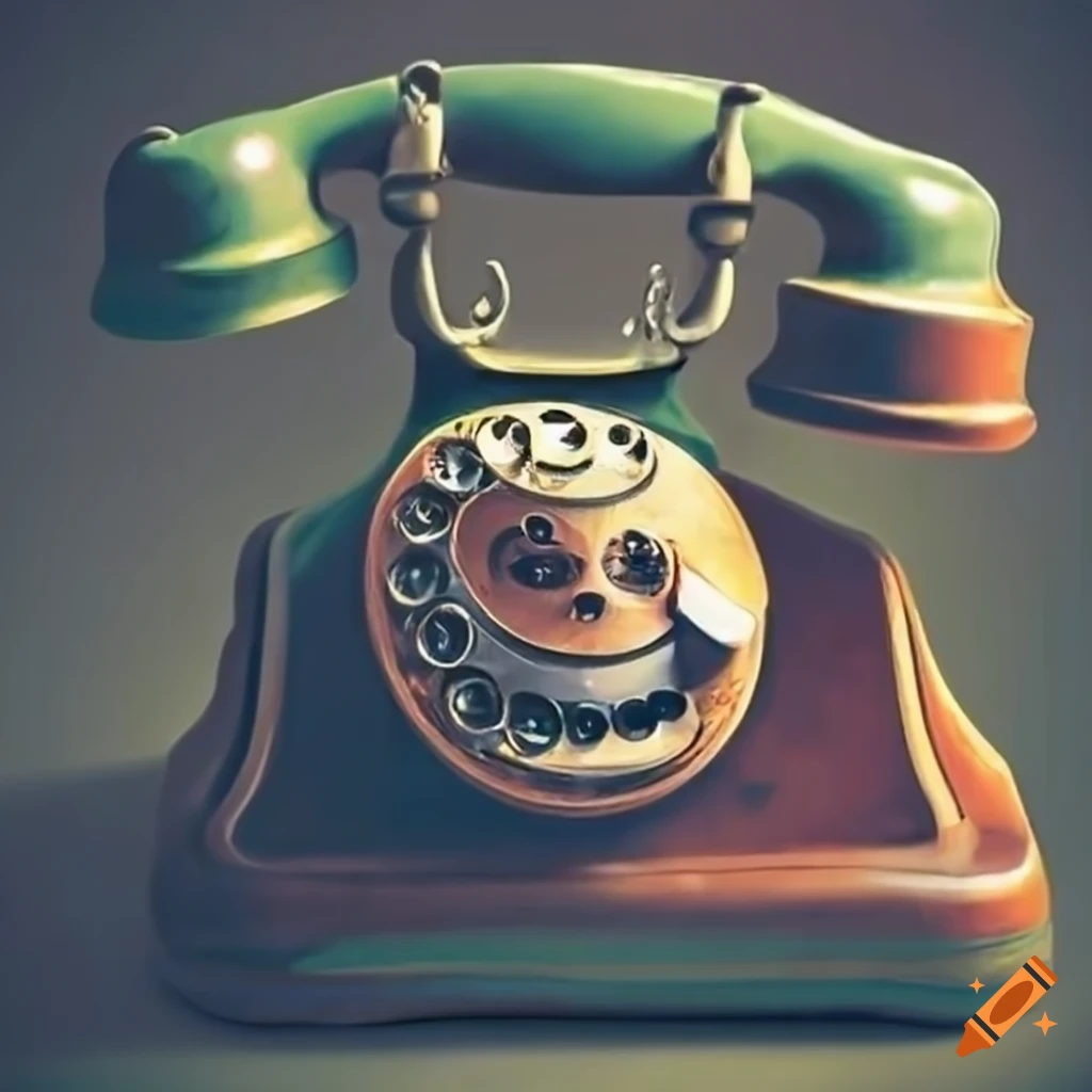 Vintage smiling telephone