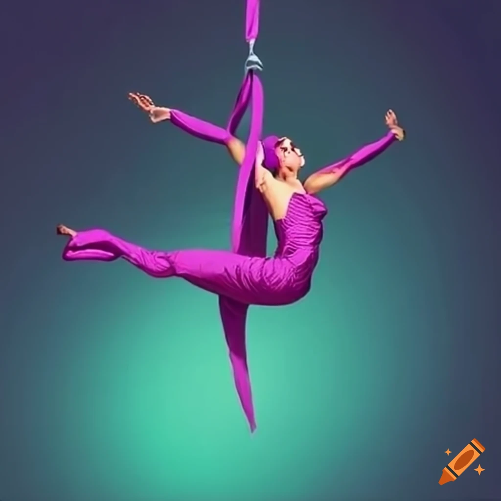 Aerialist performing acrobatic stunts on Craiyon