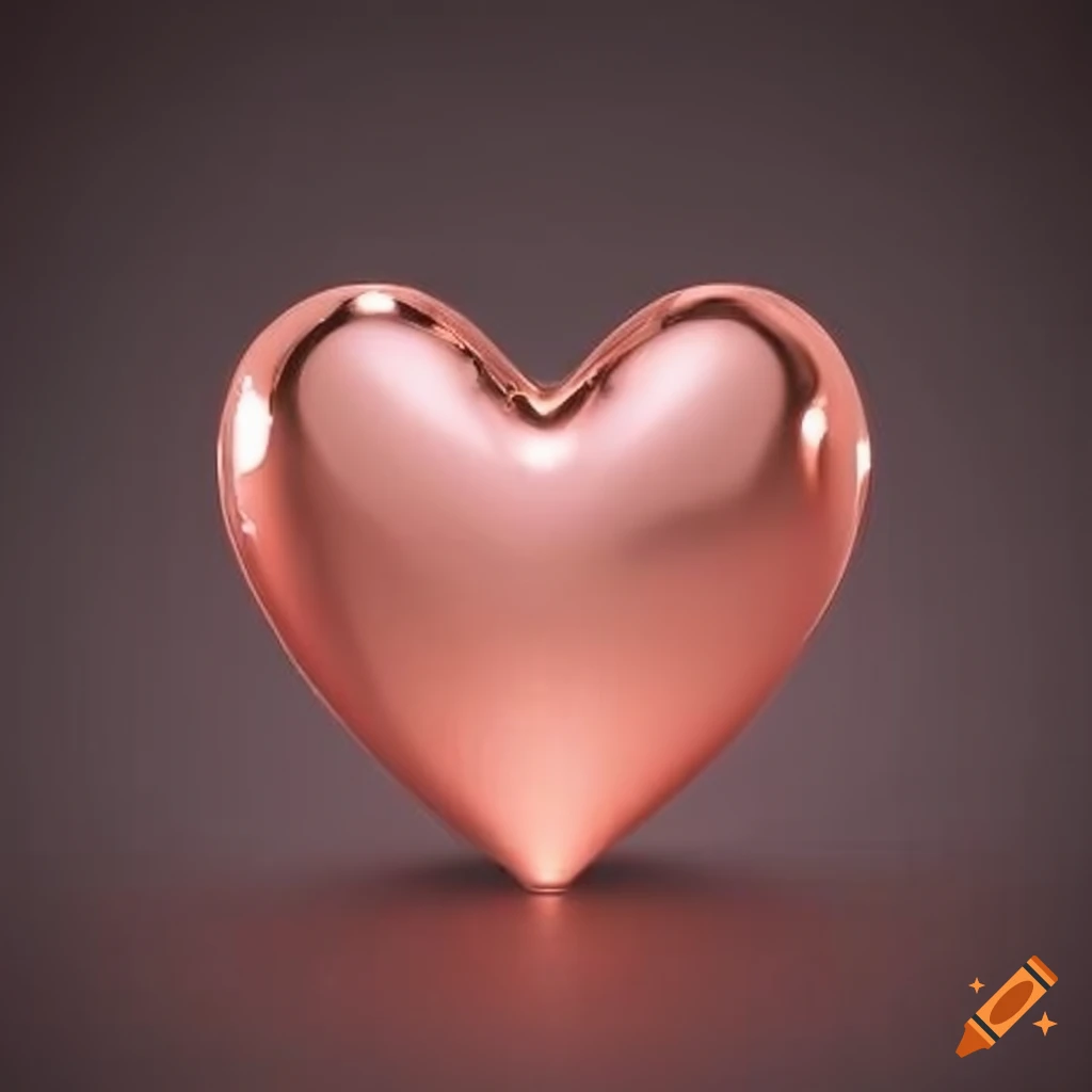 Shiny rose gold heart
