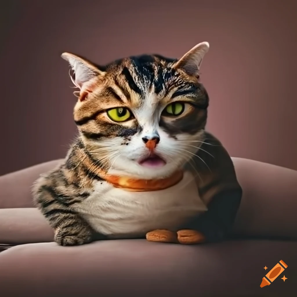 Cat vomiting on a sofa on Craiyon